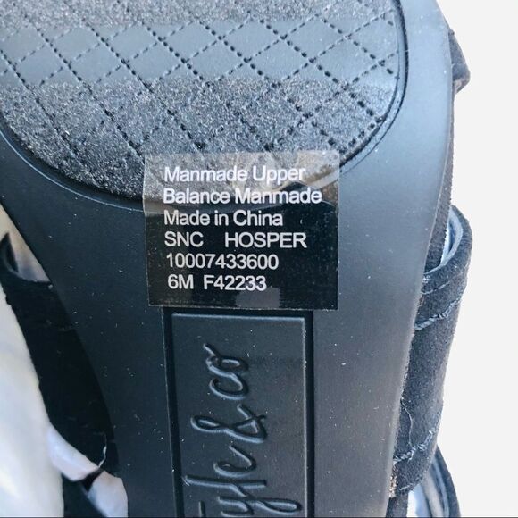 New in Box Style & Co. Hosper Black Suede Open Toe Cut out, Size 6 - Picture 5 of 6